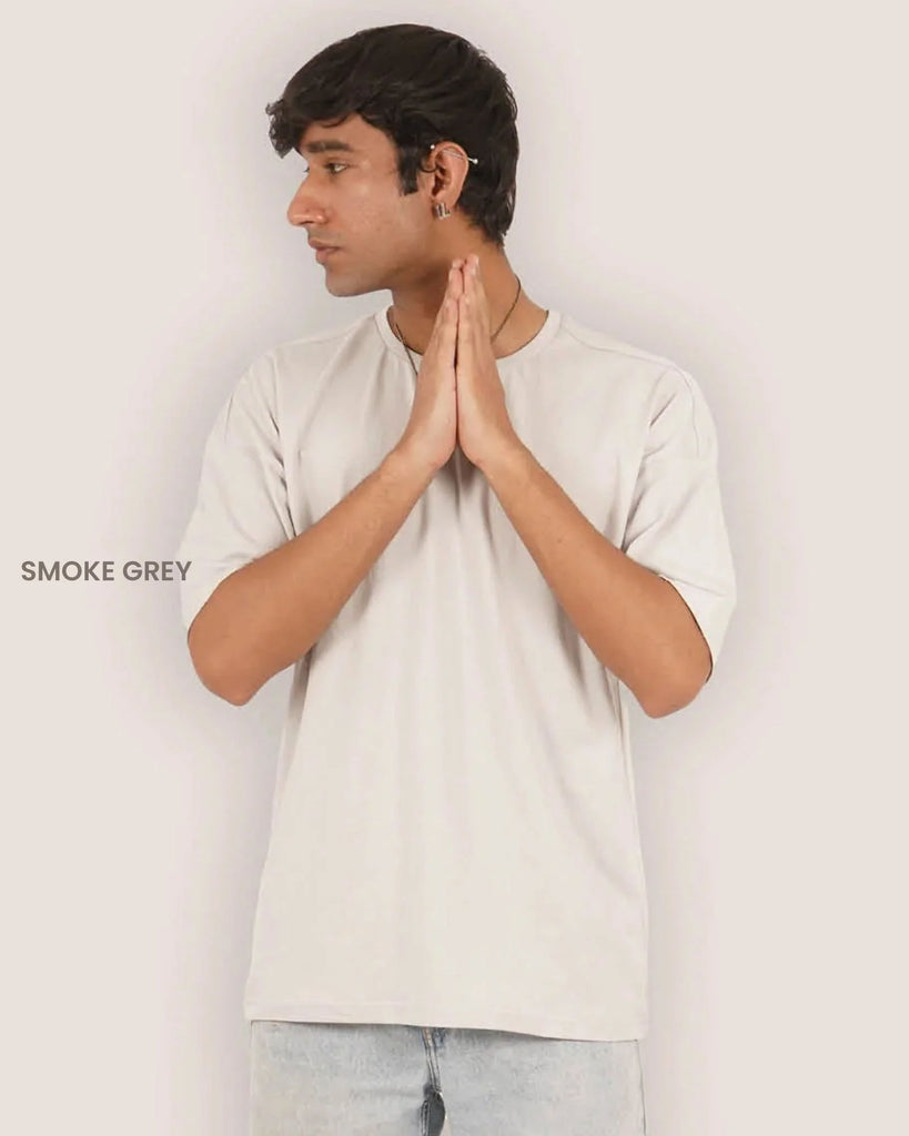 Melangebox Solid Pack of 7: Dropshoulder Crew Neck