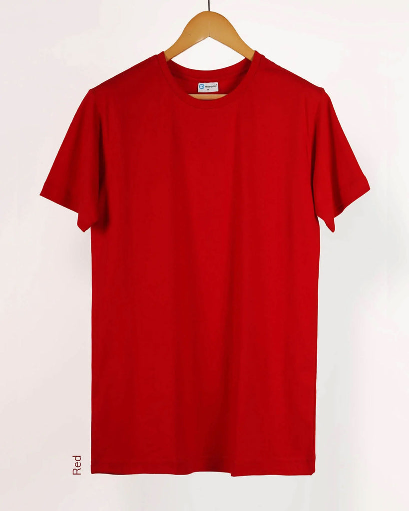 Melangebox Half Sleeves Crew Neck: Red