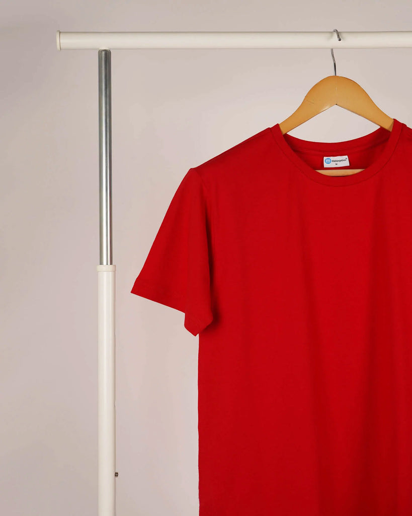 Melangebox Half Sleeves Crew Neck: Red