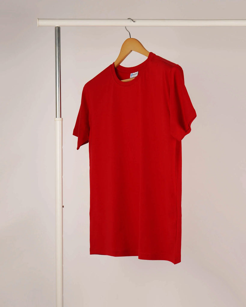 Melangebox Half Sleeves Crew Neck: Red