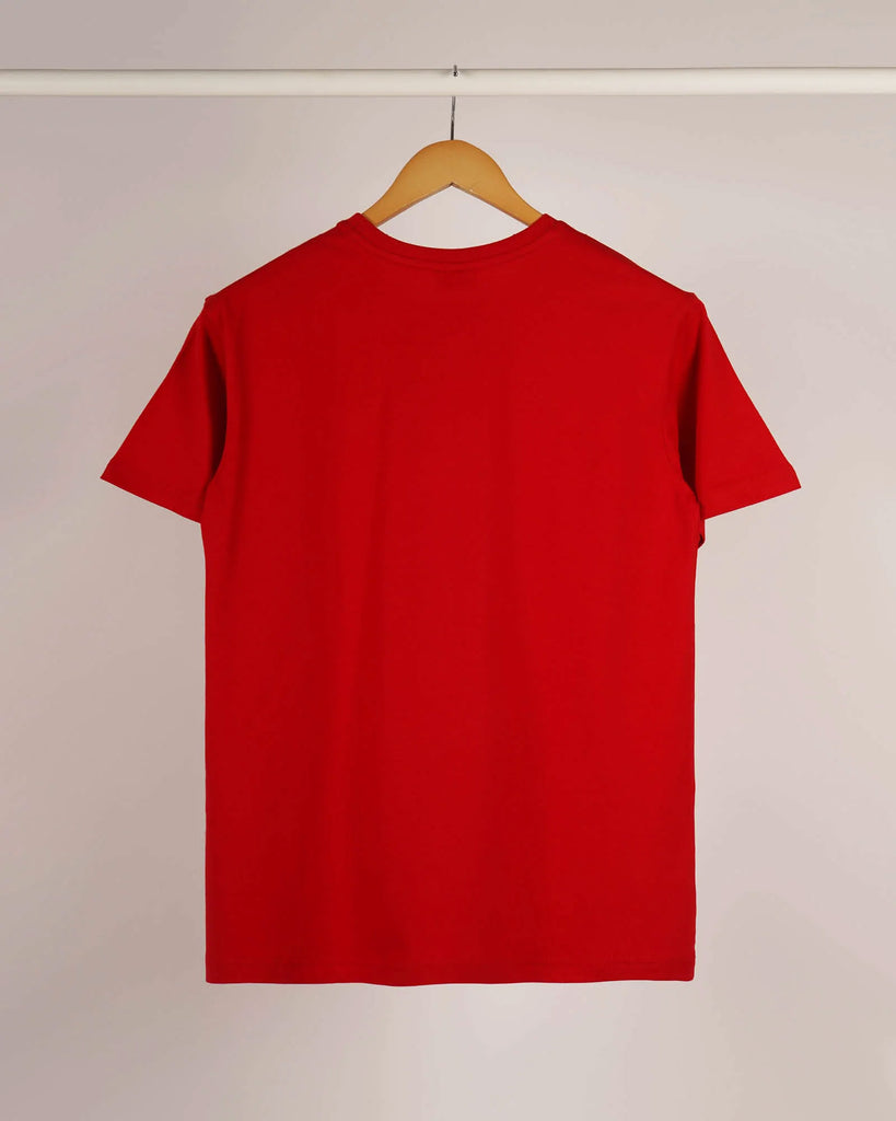 Melangebox Half Sleeves Crew Neck: Red