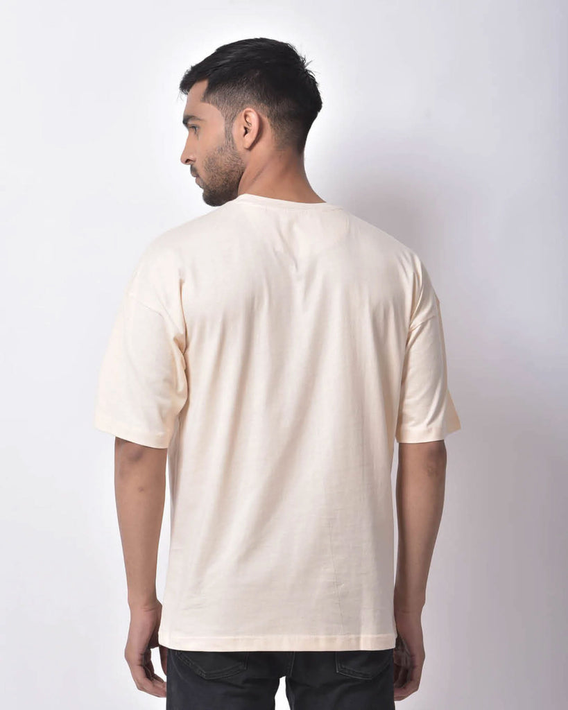 Melangebox Dropshoulder Crew Neck: Pale Ivory