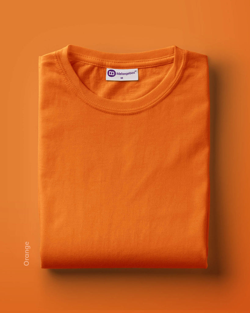 Melangebox Half Sleeves Crew Neck: Orange