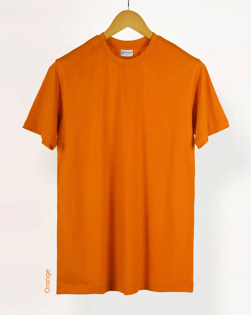 Melangebox Half Sleeves Crew Neck: Orange