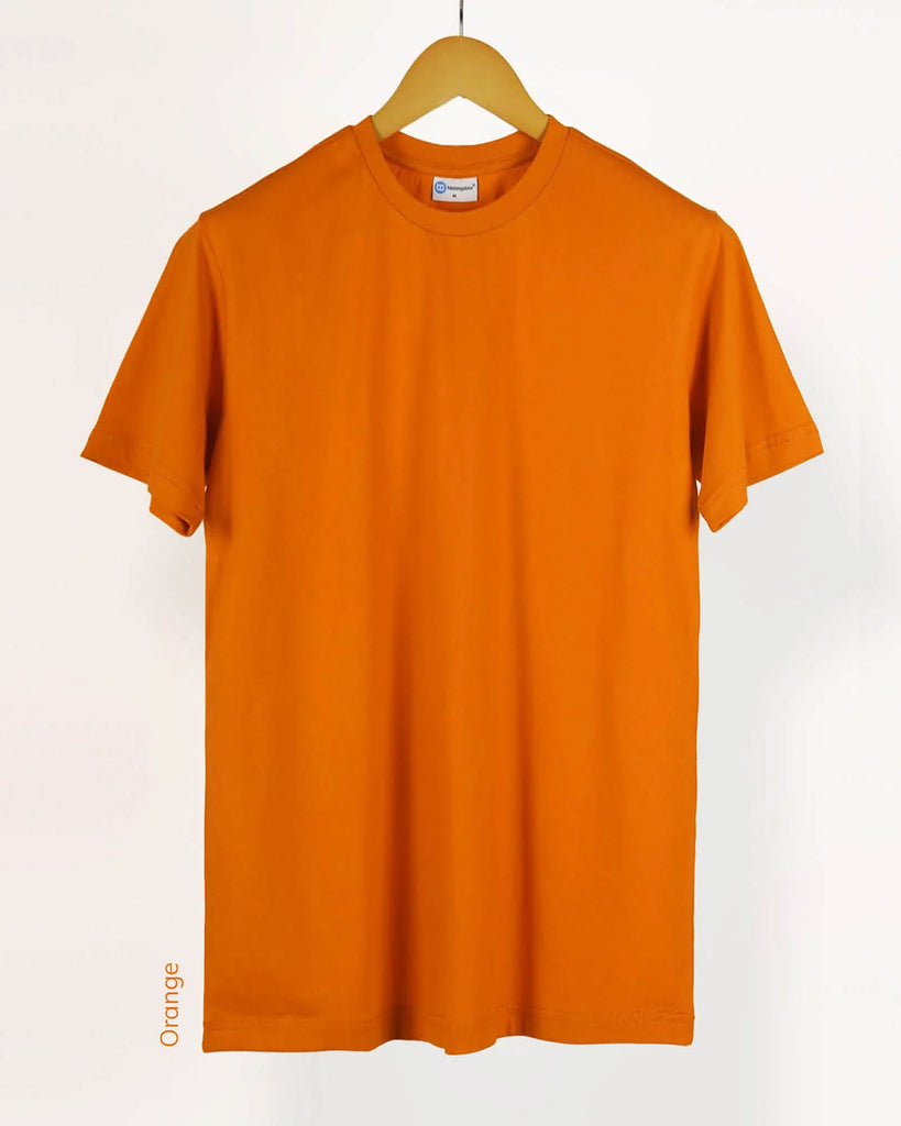 Half Sleeves Crew Neck: Orange