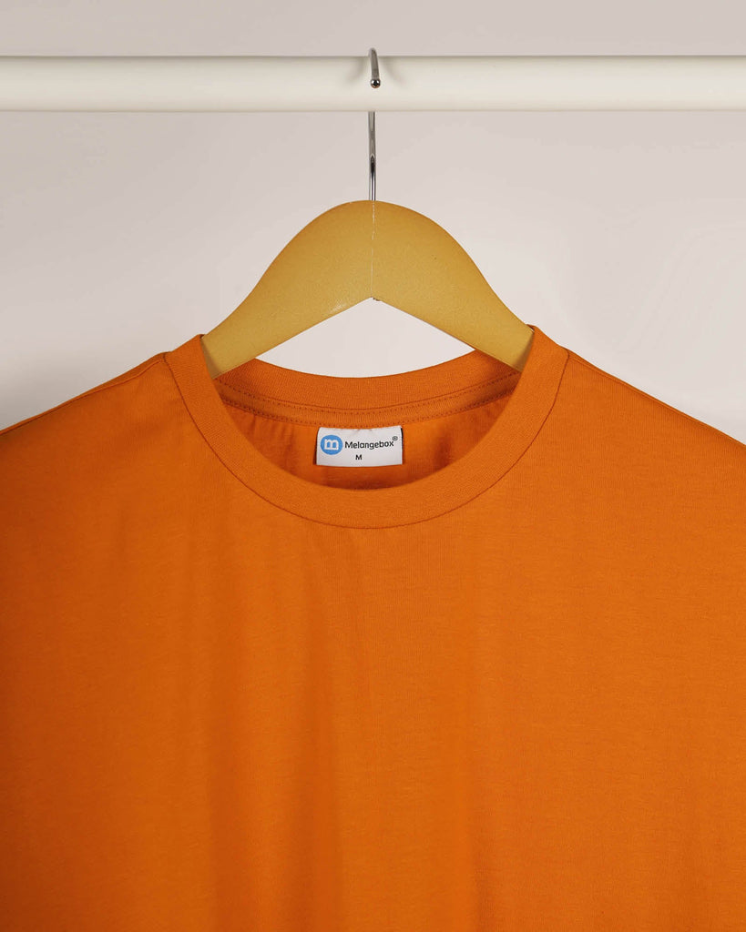 Melangebox Half Sleeves Crew Neck: Orange