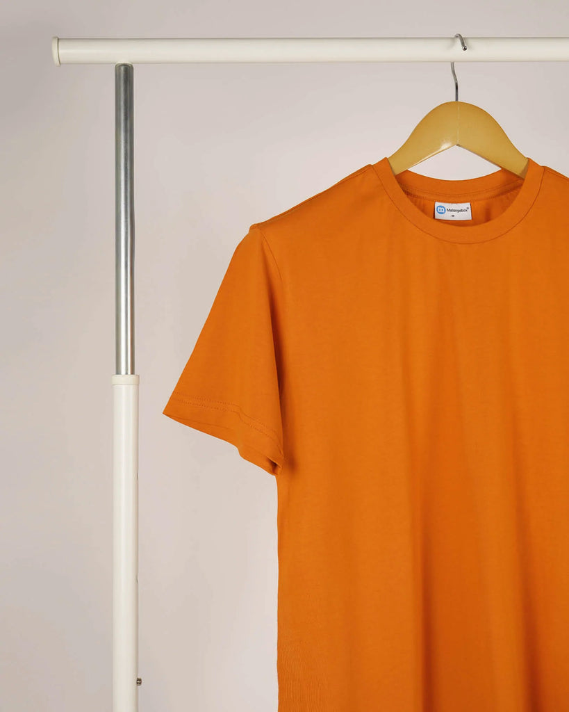 Melangebox Half Sleeves Crew Neck: Orange