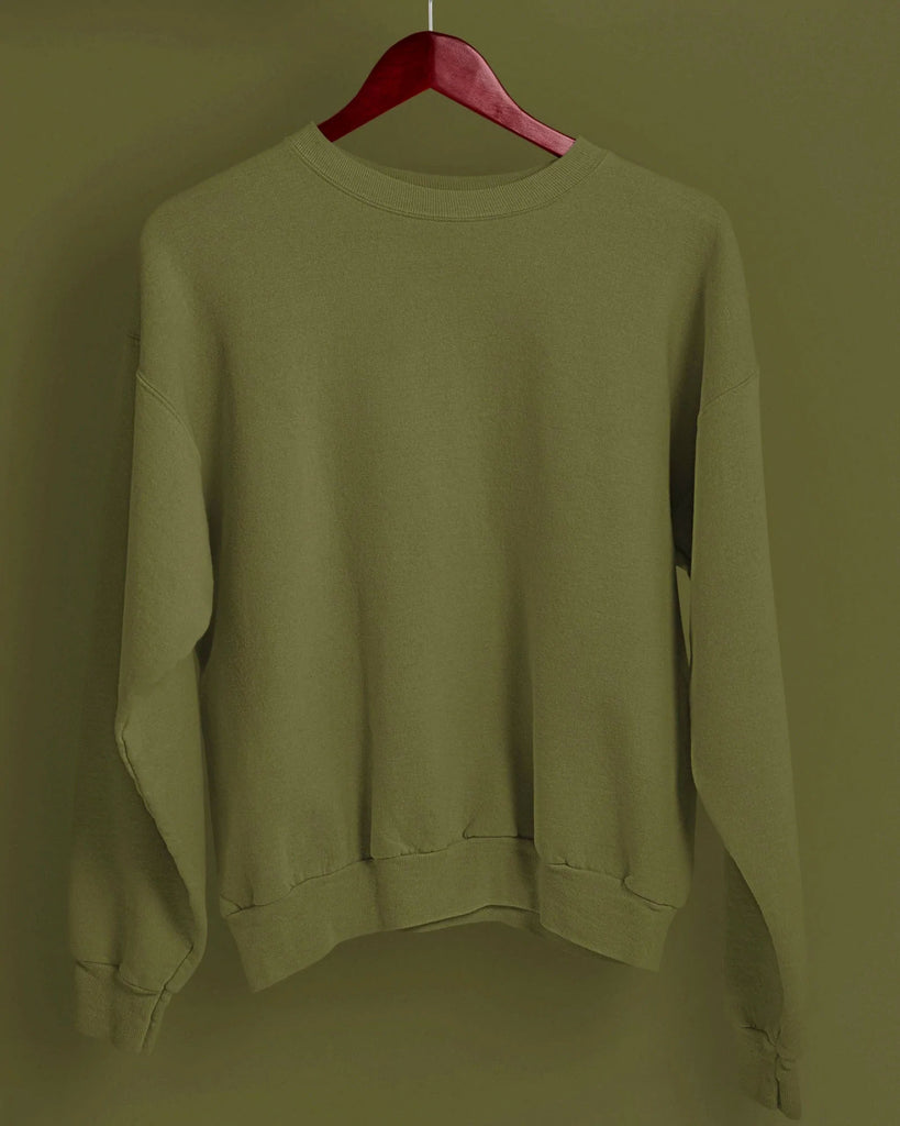 Melangebox Drop Shoulder Sweatshirt: Olive Green