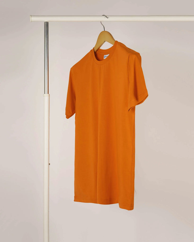 Melangebox Half Sleeves Crew Neck: Orange