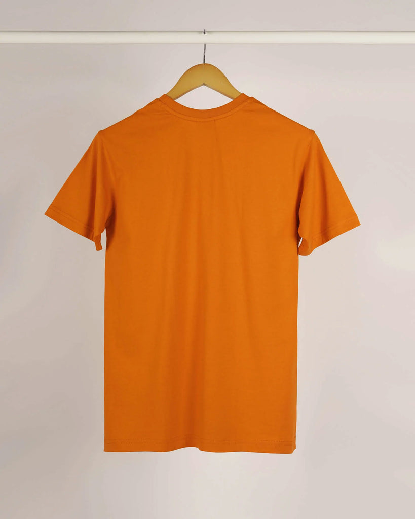 Melangebox Half Sleeves Crew Neck: Orange