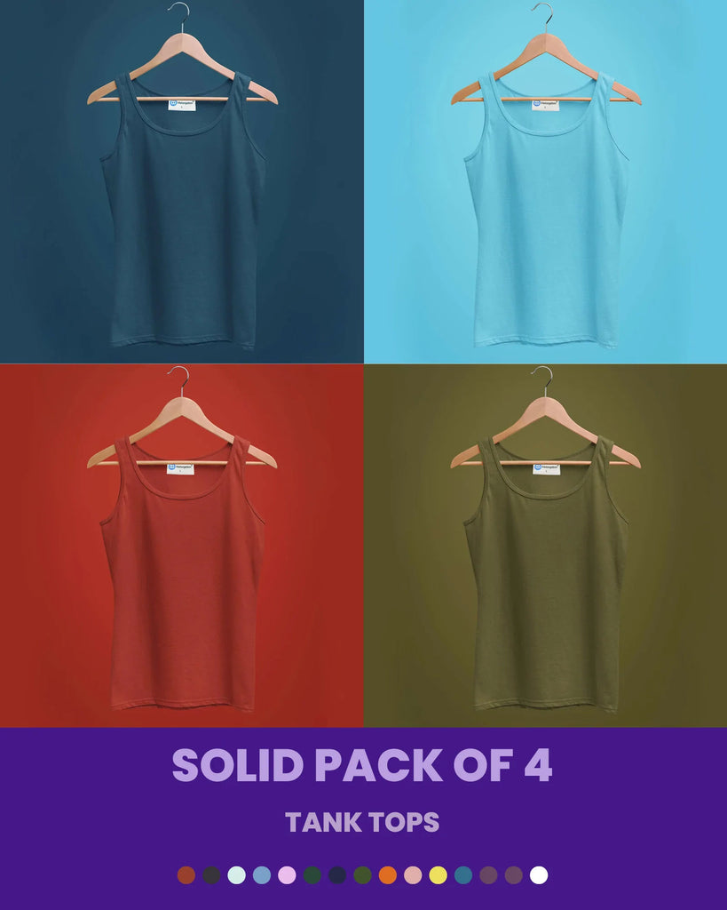 Melangebox Solid Pack of 4: Tank Top