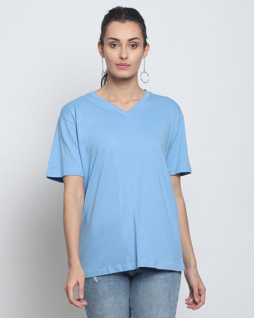 My Man's V Neck: The Cyan Blue