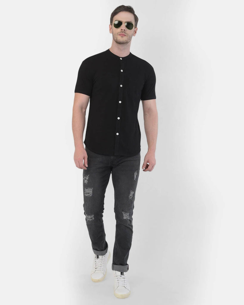 Melange Original Pique Shirt: Black