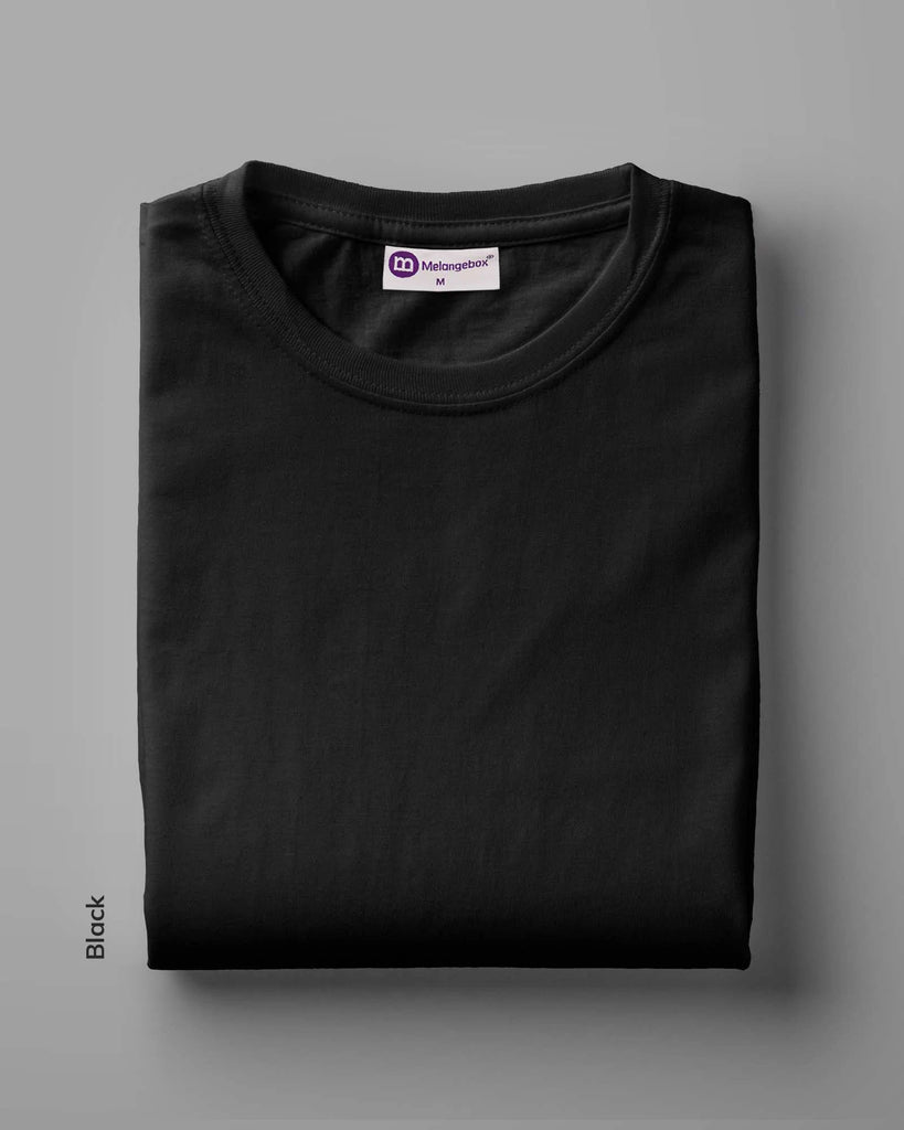 Melangebox Full Sleeves Crew Neck: Forever Black