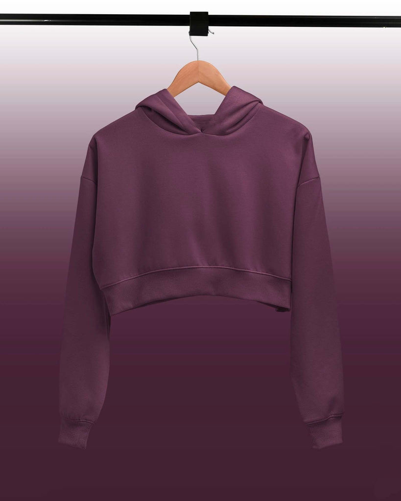 Melangebox Drop Shoulder Crop Hoodie: The Wine