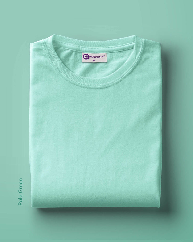 Melangebox Half Sleeves Crew Neck: Pale Green