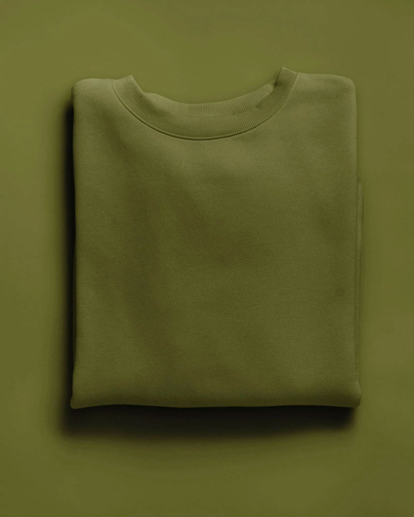 Melangebox Drop Shoulder Sweatshirt: Olive Green