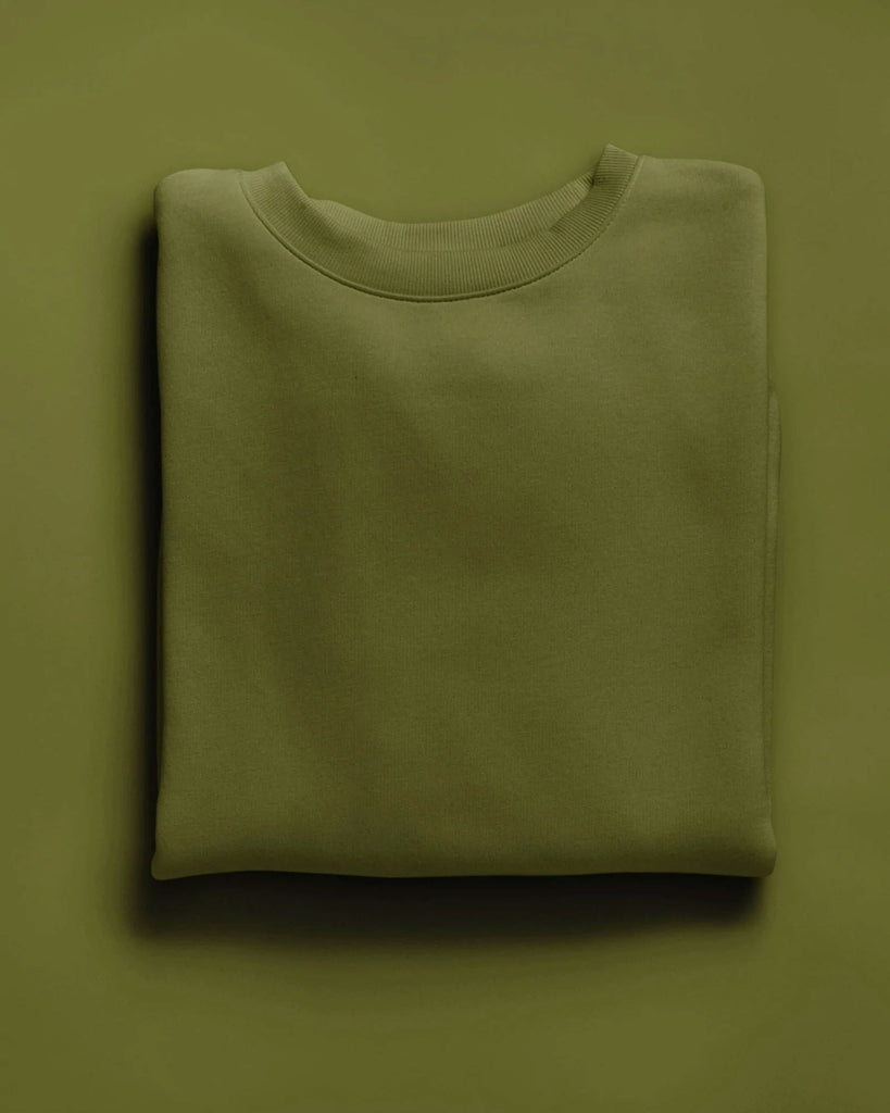Drop Shoulder Sweatshirt: Olive Green