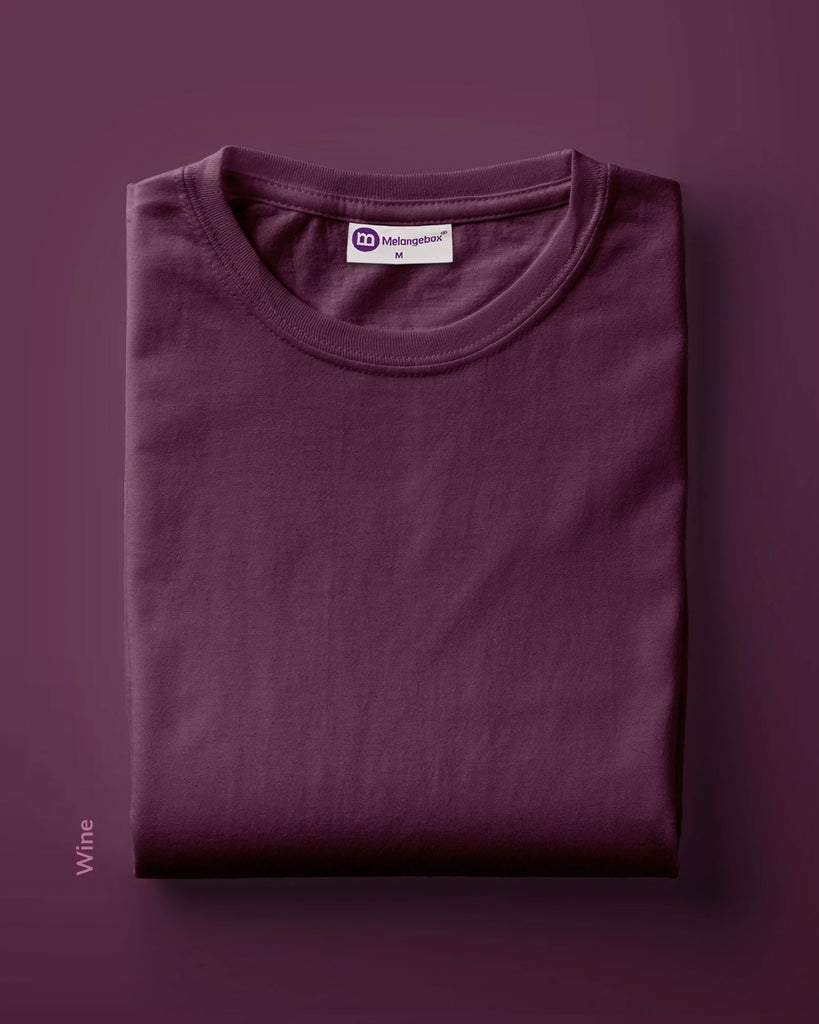 Melangebox Half Sleeves Crew Neck: Wine