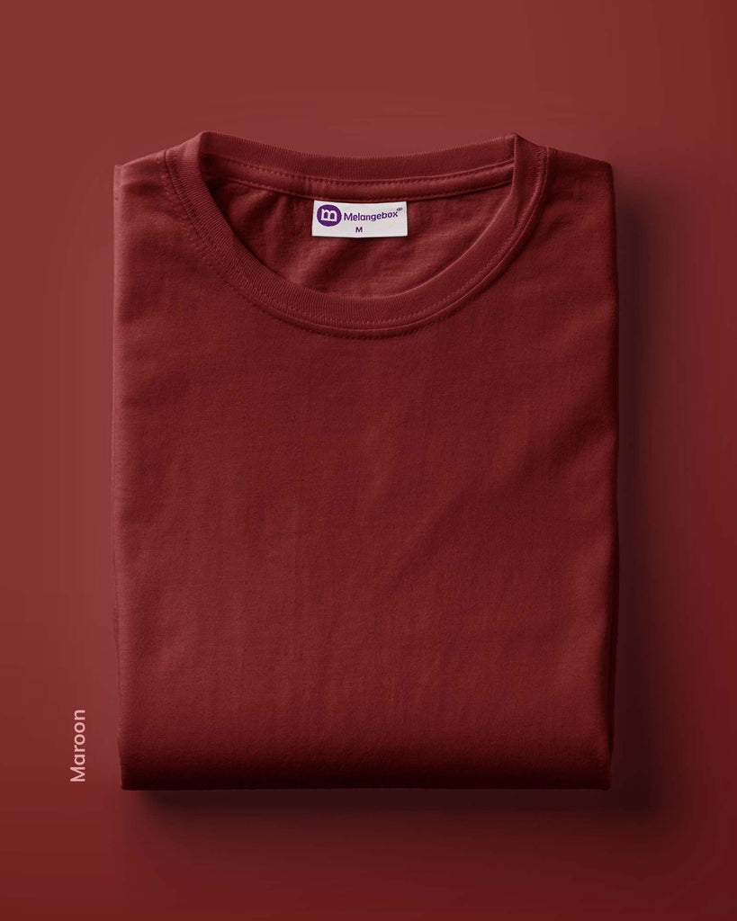 Melangebox Full Sleeves Crew Neck: Maroon