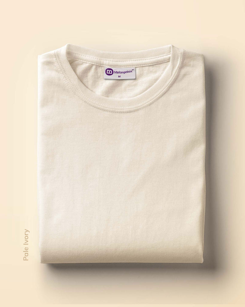 Melangebox Full Sleeves Crew Neck: Pale Ivory