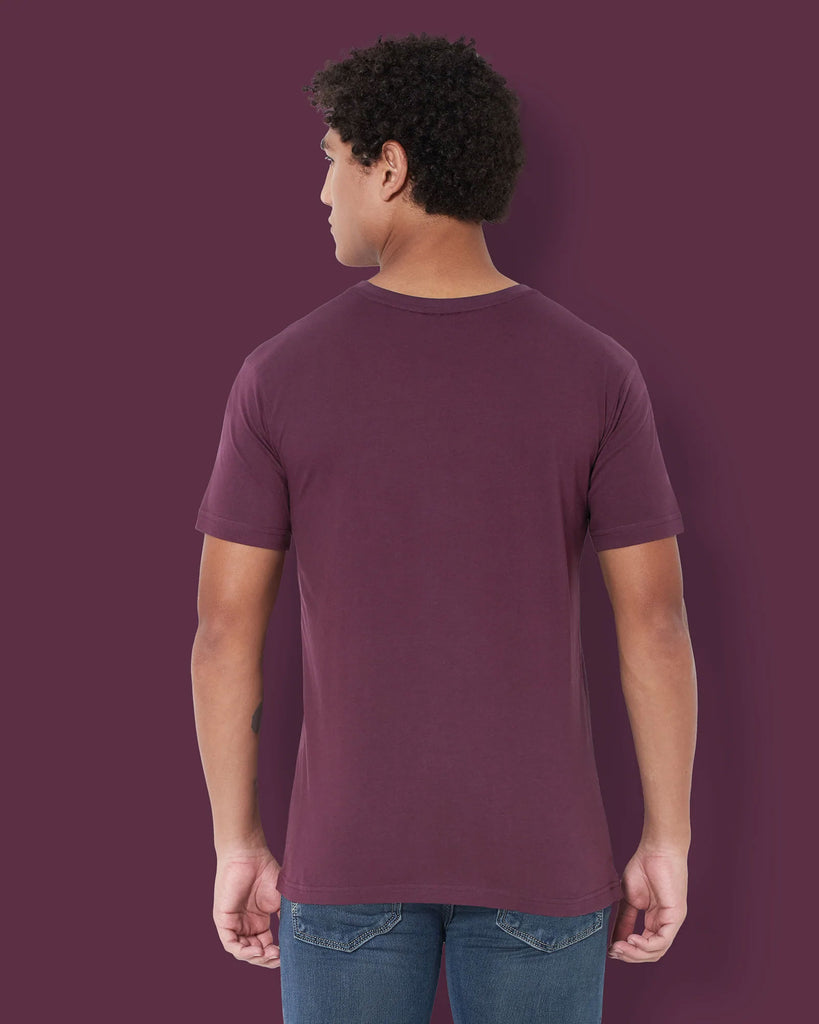 Melangebox Half Sleeves Crew Neck: Wine