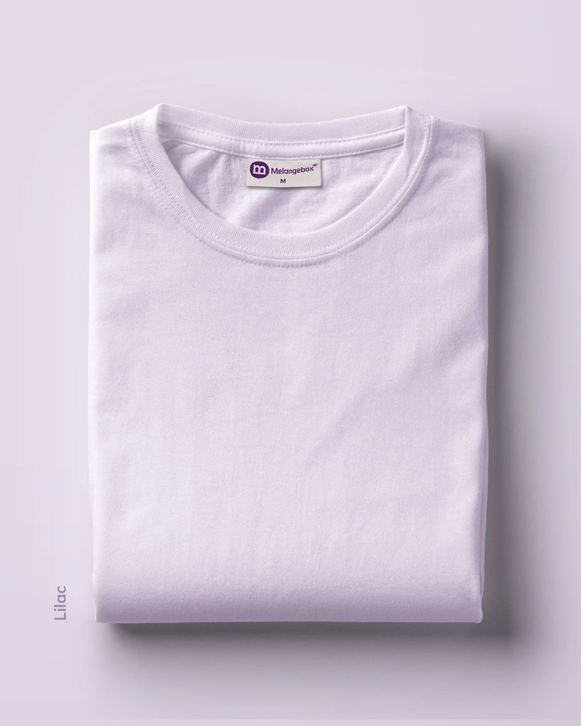 Melangebox Half Sleeves Crew Neck: Lilac