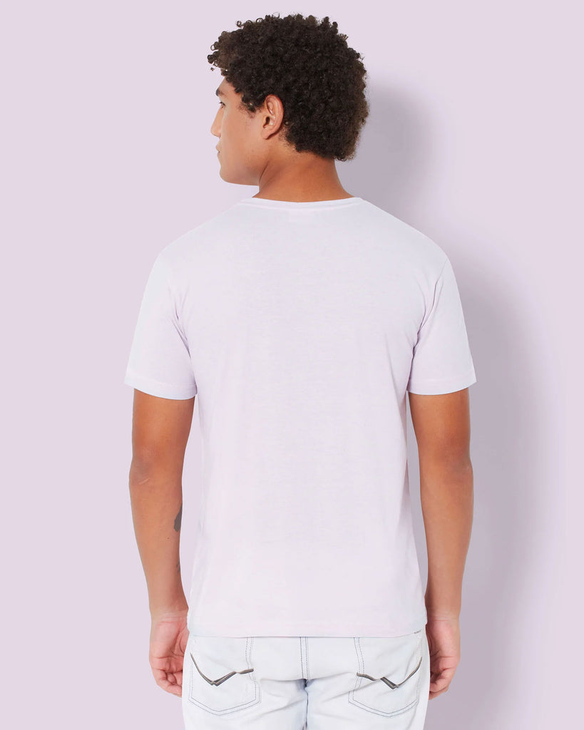 Melangebox Half Sleeves Crew Neck: Lilac