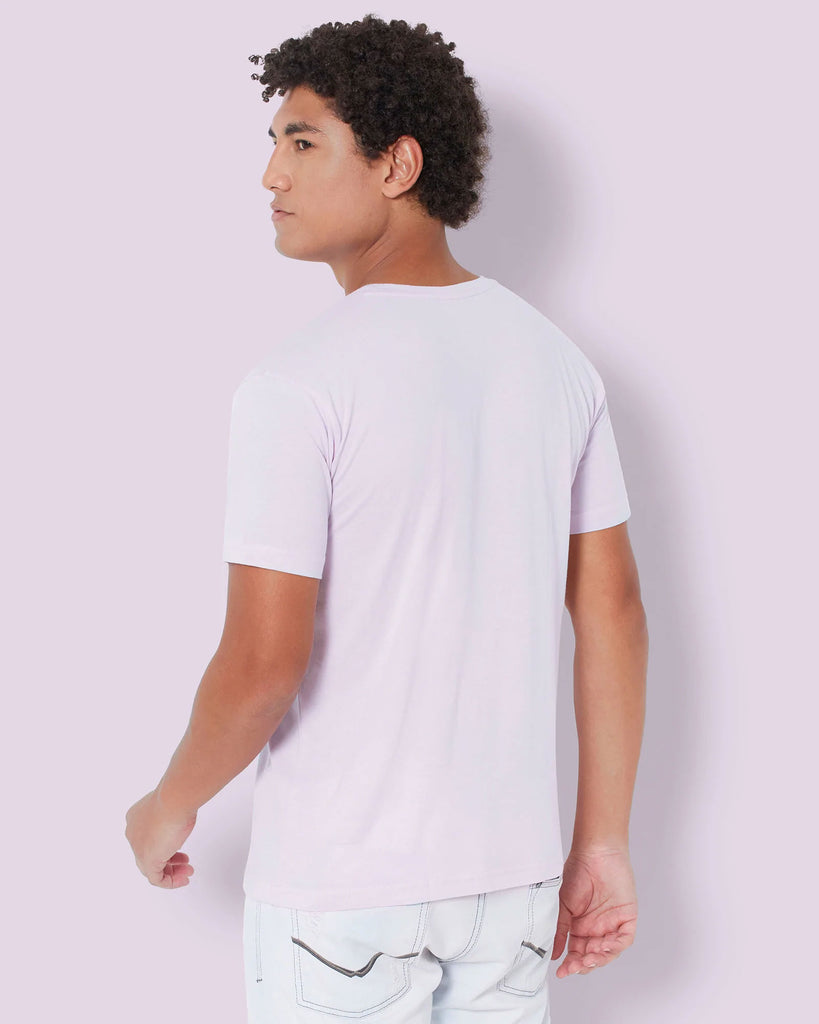 Melangebox Half Sleeves Crew Neck: Lilac