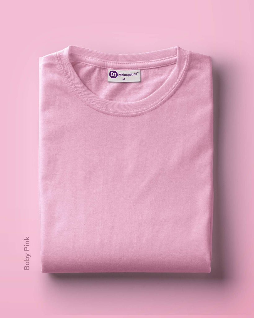 Melangebox Full Sleeves Crew Neck: Baby Pink