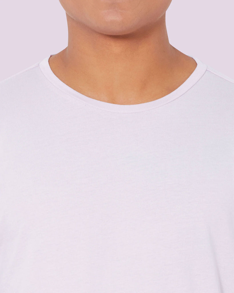 Melangebox Half Sleeves Crew Neck: Lilac