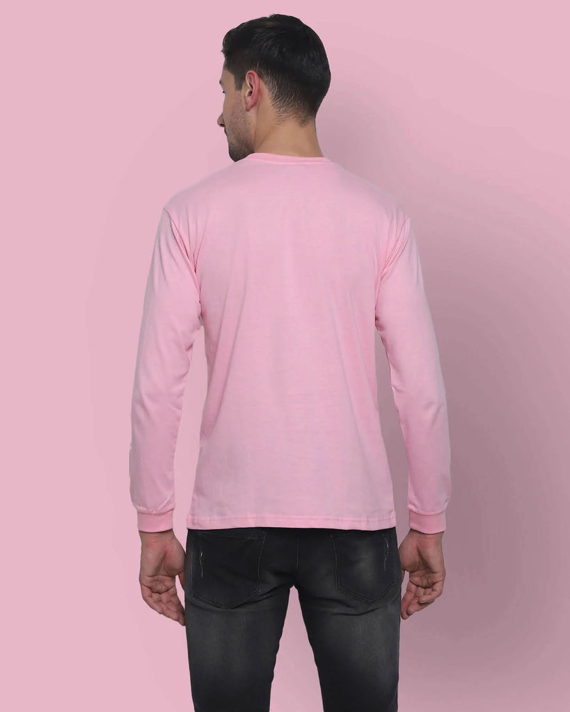 Melangebox Full Sleeves Crew Neck: Baby Pink