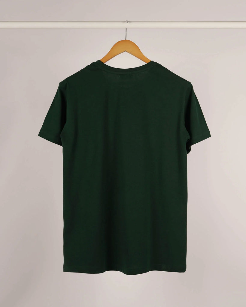 Melangebox Half Sleeves Crew Neck: Emerald Green