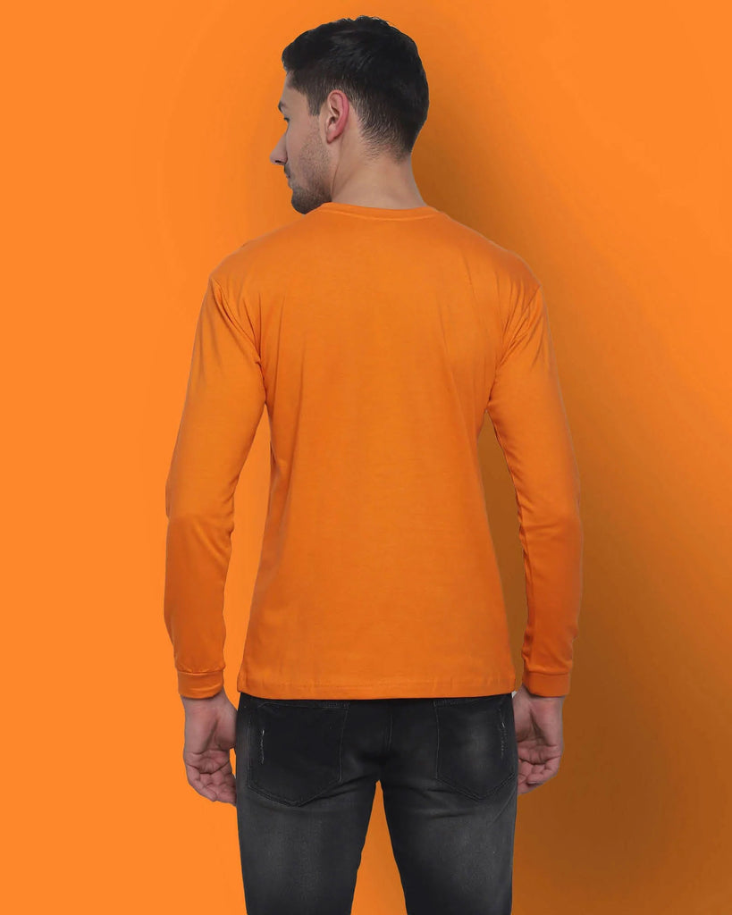 Melangebox Full Sleeves Crew Neck: Orange