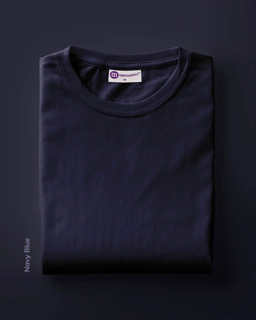 Melangebox Solid Pack of 9: Half Sleeves Crew Neck