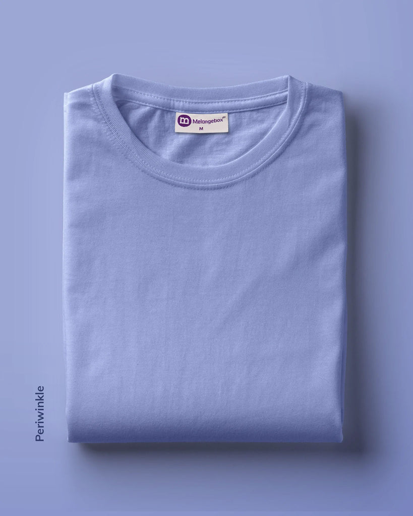 Melangebox Half Sleeves Crew Neck: Periwinkle