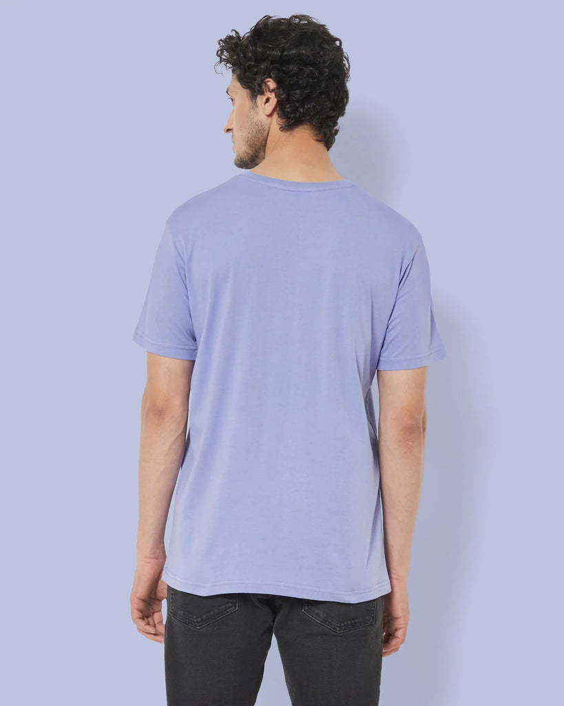 Melangebox Half Sleeves Crew Neck: Periwinkle