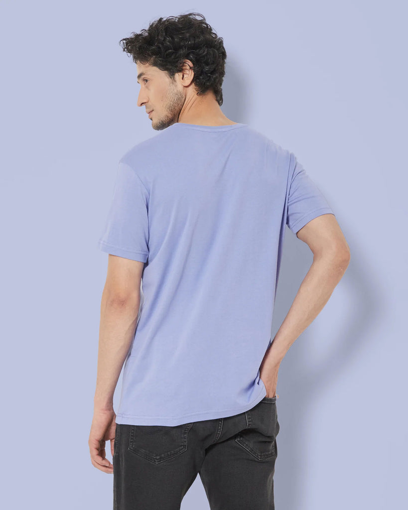 Melangebox Half Sleeves Crew Neck: Periwinkle