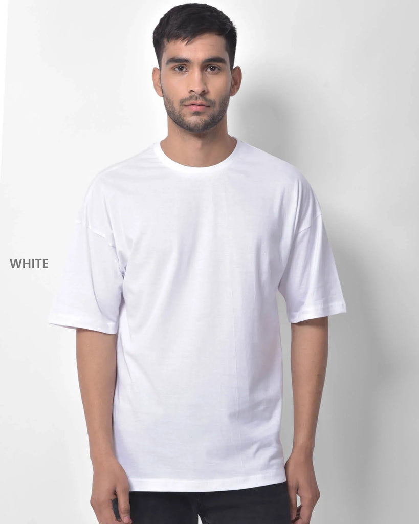 Melangebox Solid Pack of 7: Dropshoulder Crew Neck