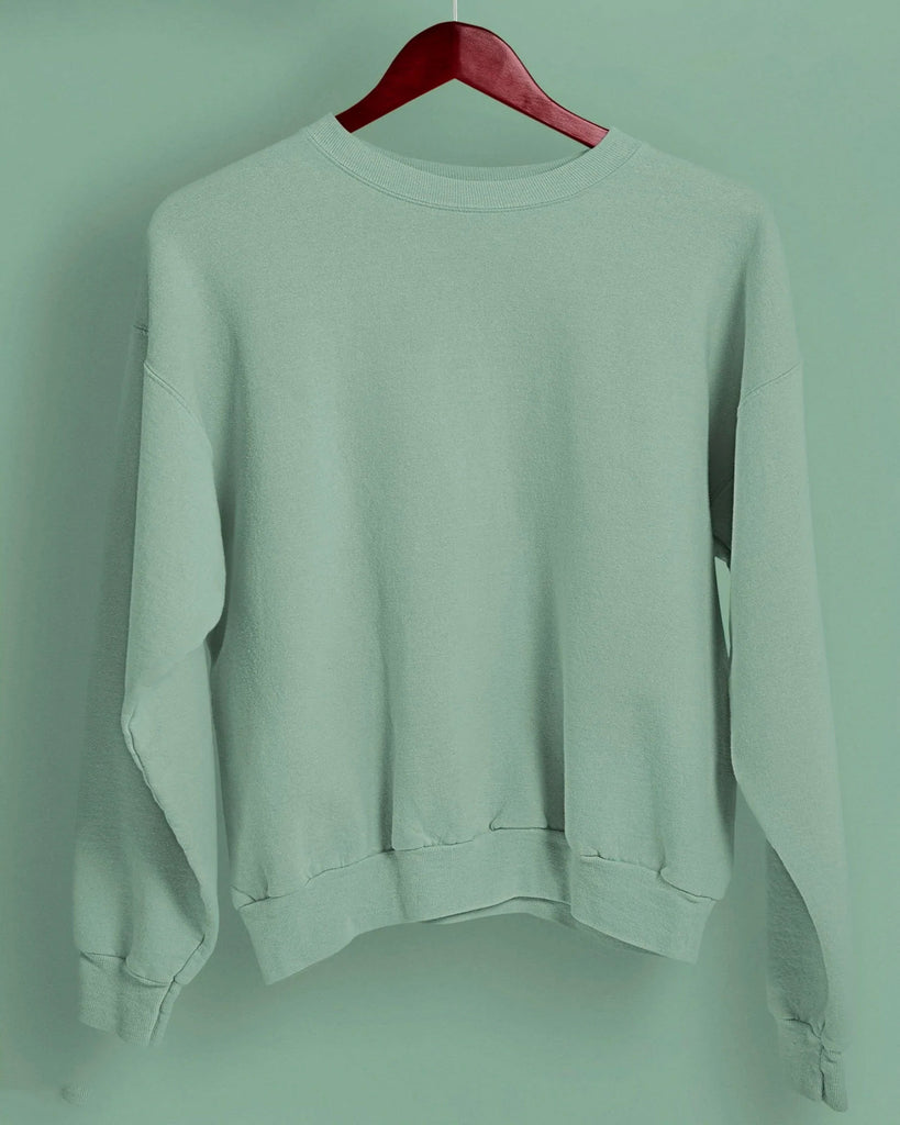 Melangebox Drop Shoulder Sweatshirt: Tiffany Green