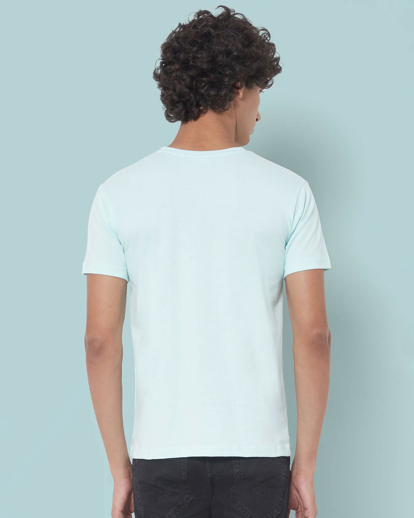 Melangebox Half Sleeves Crew Neck: Celeste