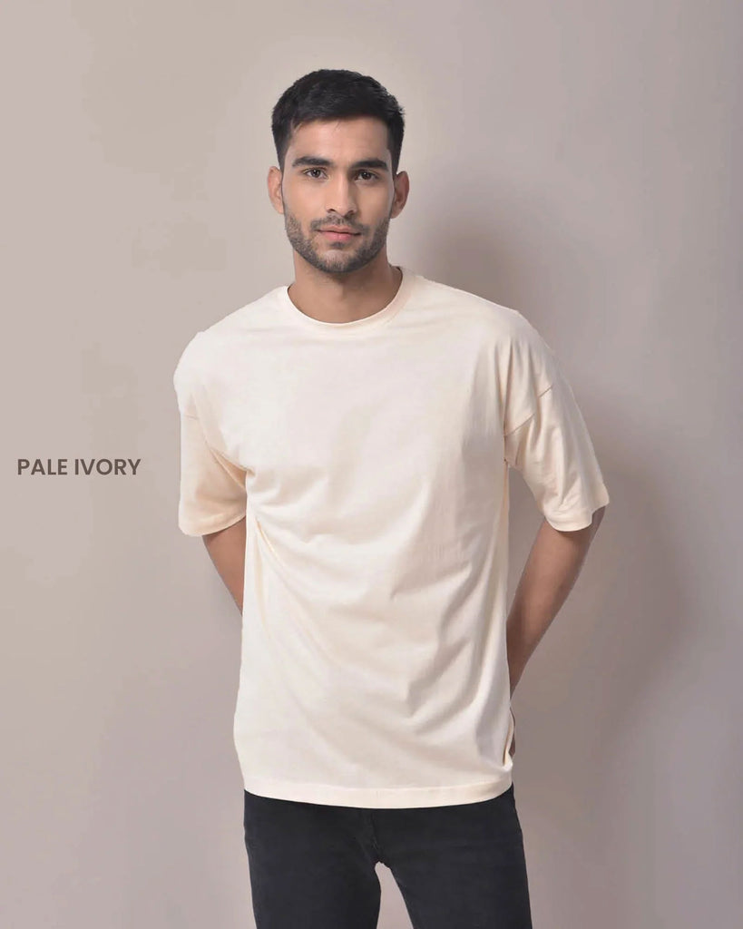 Melangebox Solid Pack of 7: Dropshoulder Crew Neck