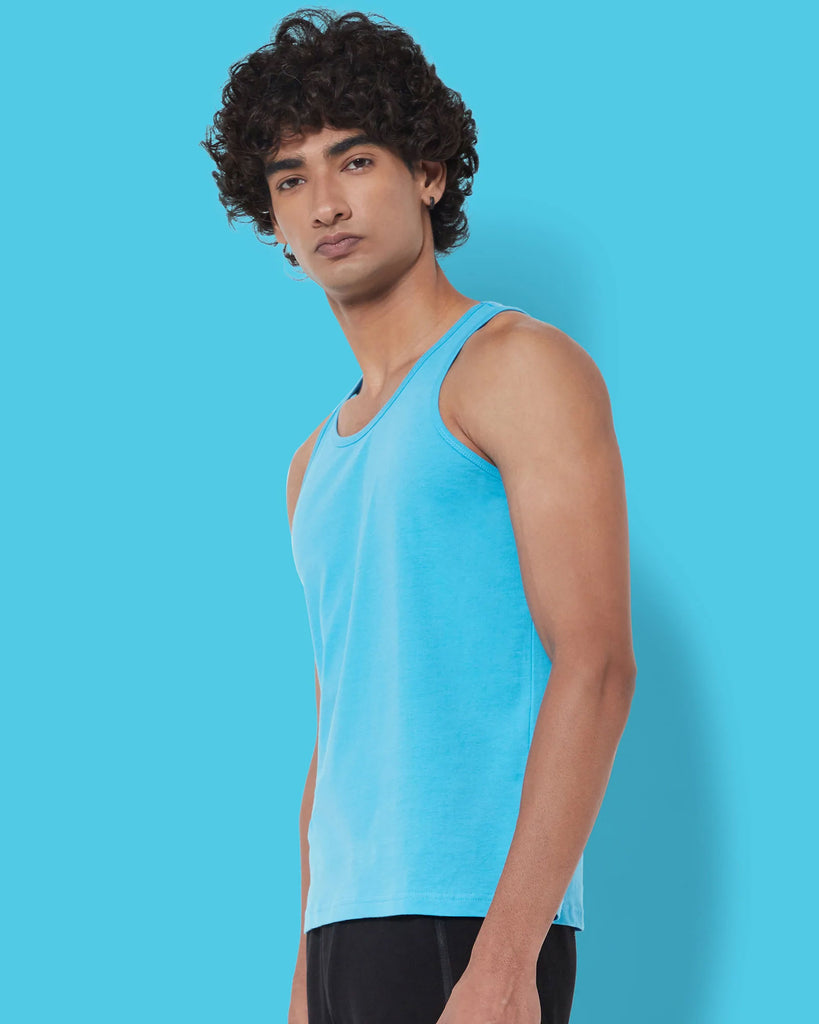 Melangebox Tank Top: Turquoise Blue