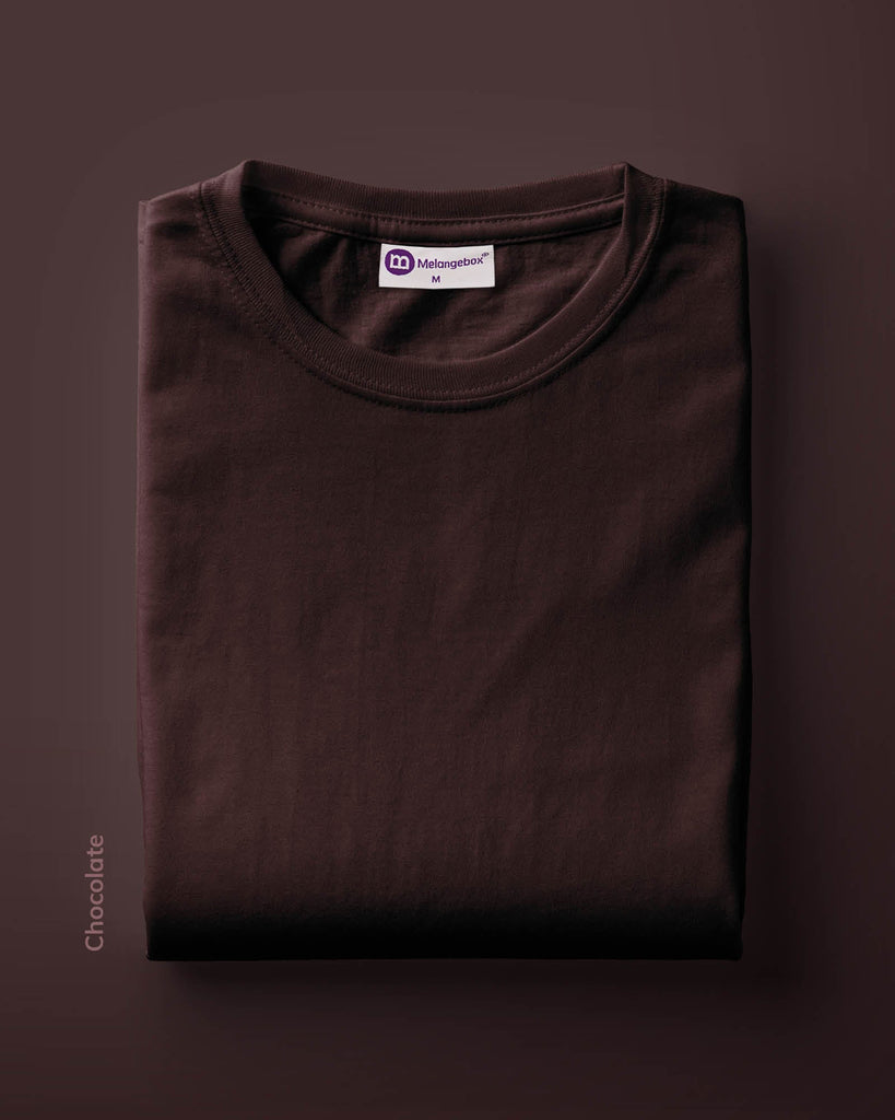 Melangebox Half Sleeves Crew Neck: Chocolate