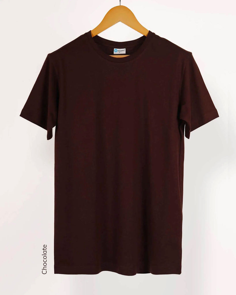 Melangebox Half Sleeves Crew Neck: Chocolate