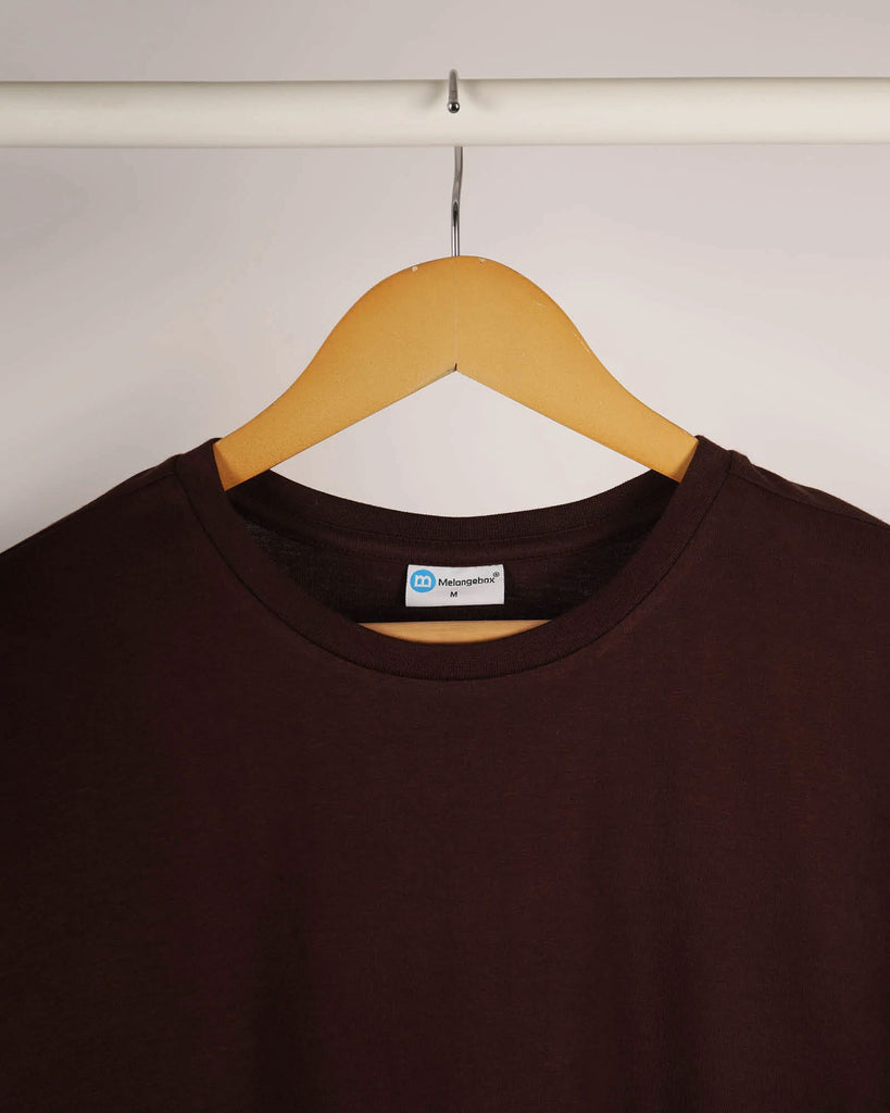 Melangebox Half Sleeves Crew Neck: Chocolate