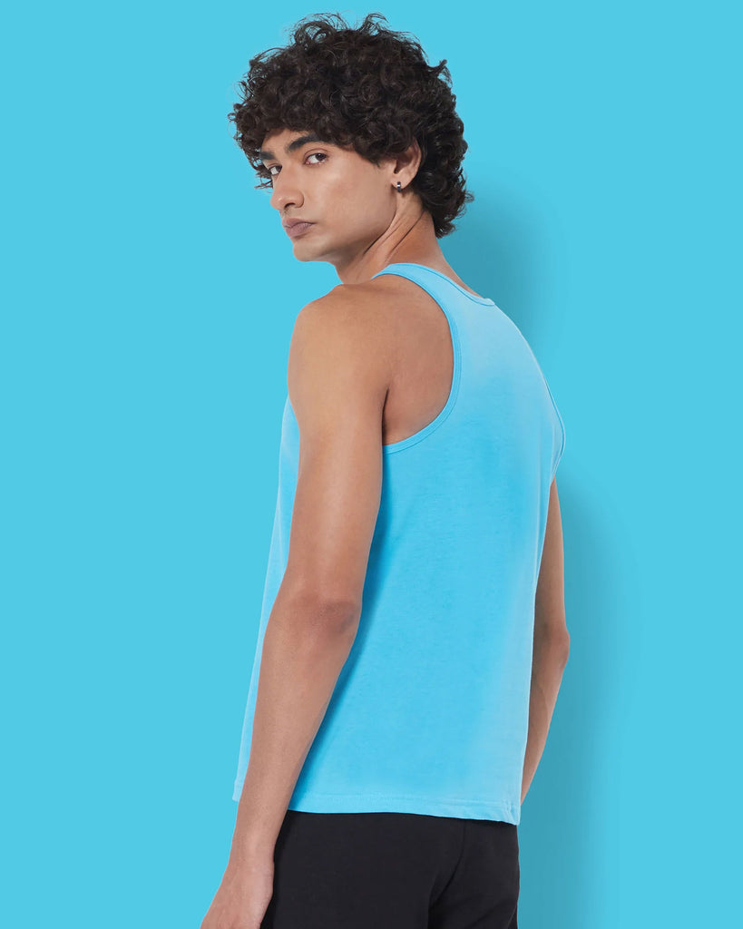 Melangebox Tank Top: Turquoise Blue