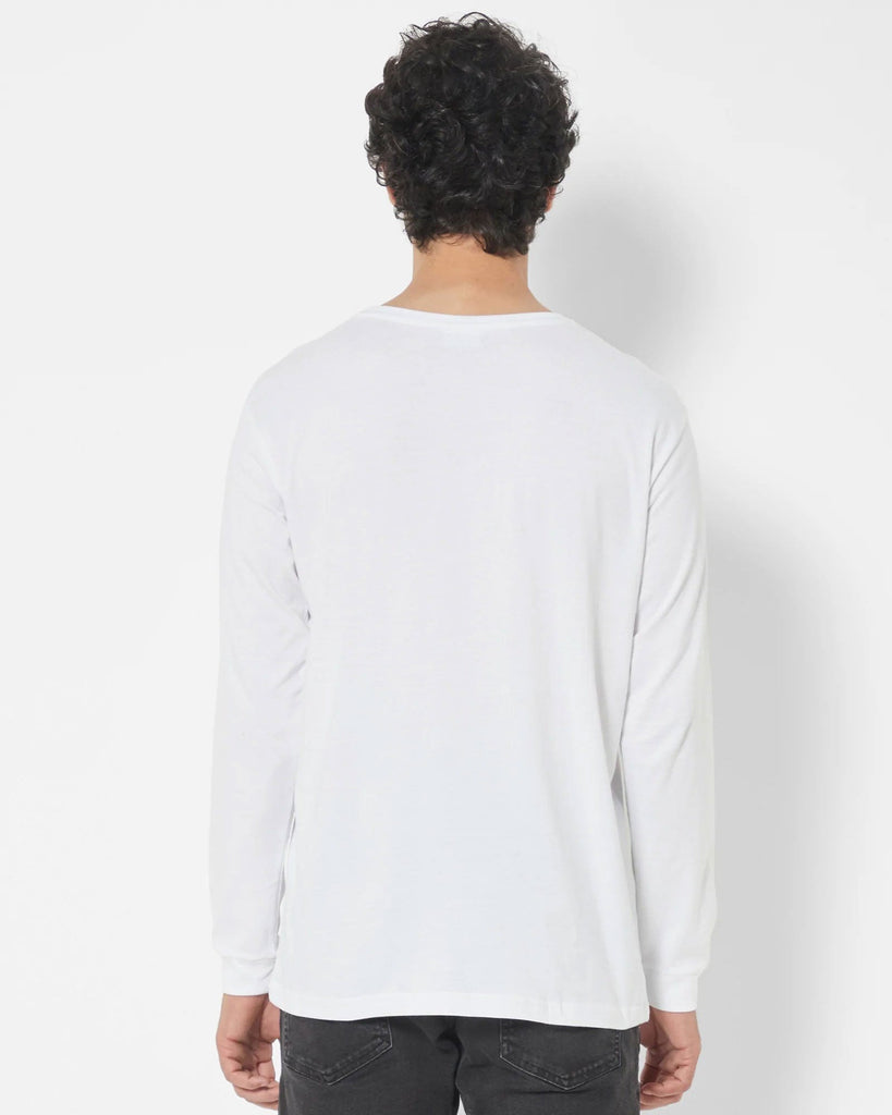 Melangebox Full Sleeves Crew Neck: White