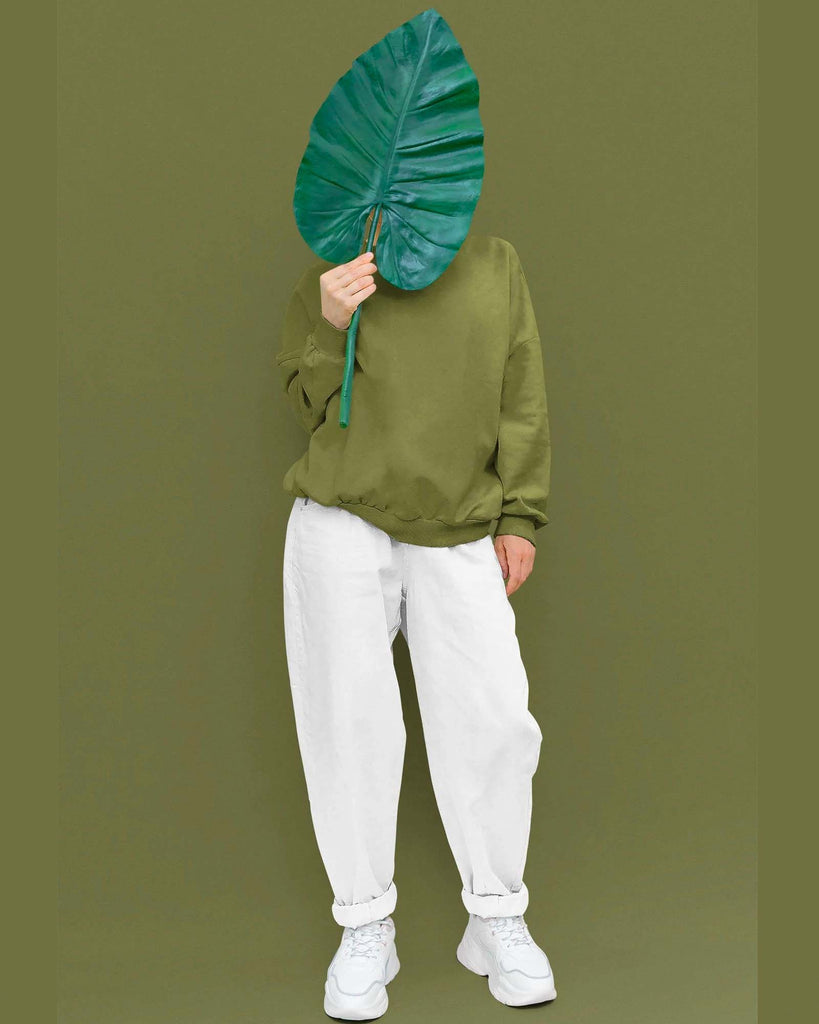 My Man's Drop Shoulder Sweatshirt: The Olive Green