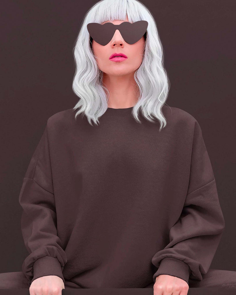 My Man's Drop Shoulder Sweatshirt: Chocolate